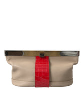 Balenciaga Beige Red Two Tone Exotic Leather Pouch Bag -  Luxury Clutch Bag for Women -  Balenciaga.